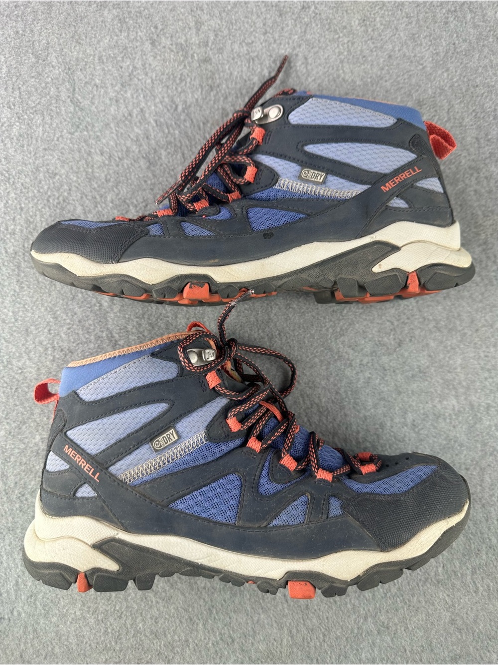 Merrell Waterproof Womens Hiking Boots Shoes Size 7 in Ebony Periwinkle